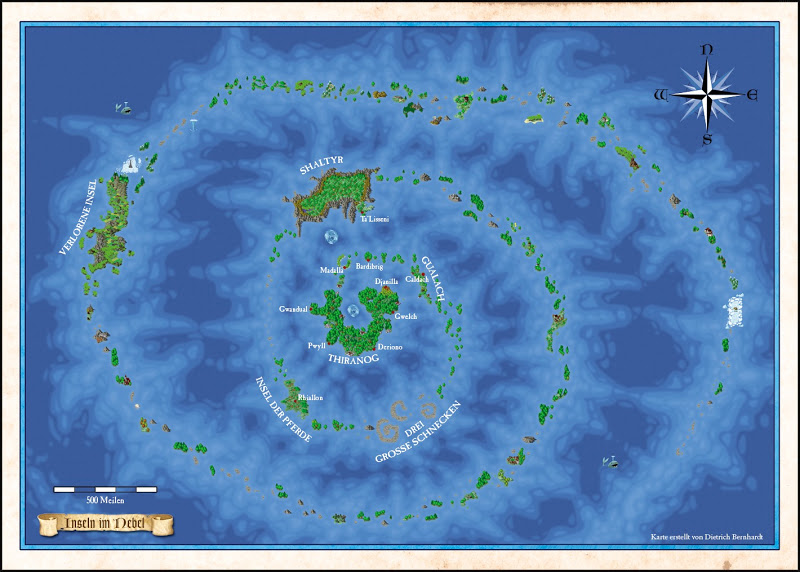 Die Phileasson-Saga - A3 Karte der Inseln im Nebel