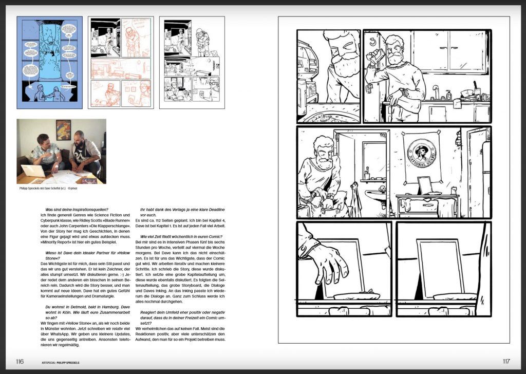 Fankyzine Interview Comic Entstehung und Story Board