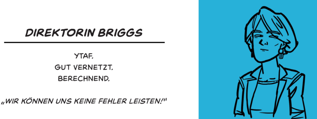 YTAF-Direktorin Briggs. Charakter im Comic Yellowstone. 